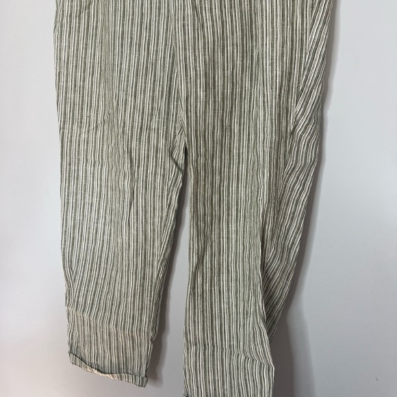Anthropologie Moss Striped Pleated Linen Pants Sz 28 - Picture 4 of 8
